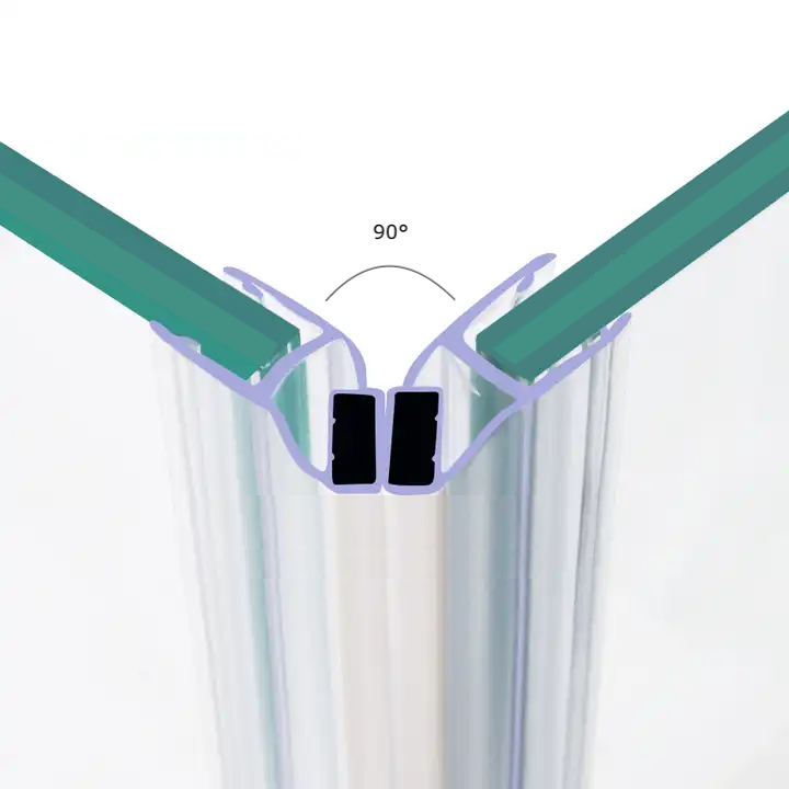 Vertical magnetic shower seal strips - suits 6-8mm glass