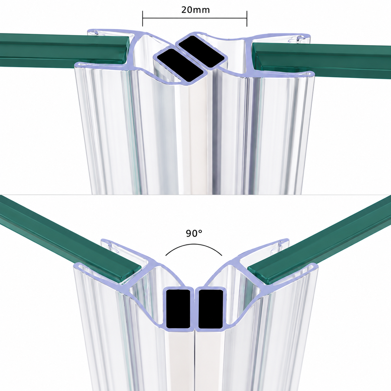 Angled Magnetic Shower Seals 4-10mm