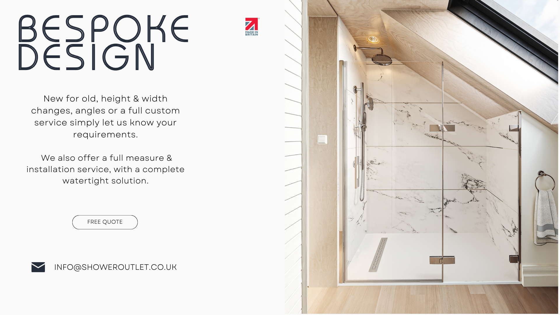 Angled Made to Measure Shower Doors, Custom Shower Screens, Fitting