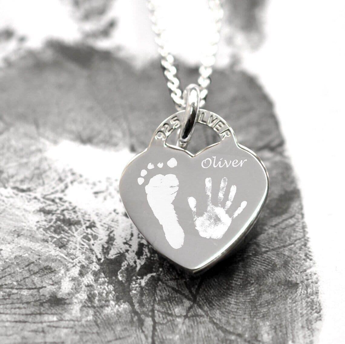Engraved Silver Heart Necklace (Large) | Lily Charmed