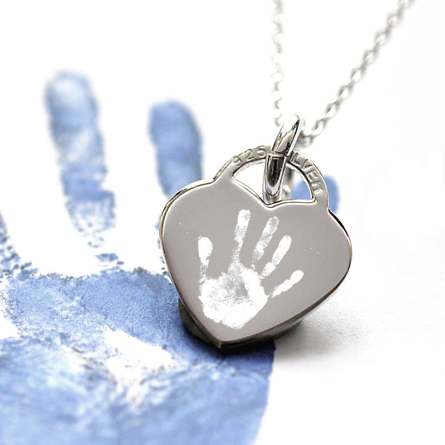 Handprint on sale necklace silver