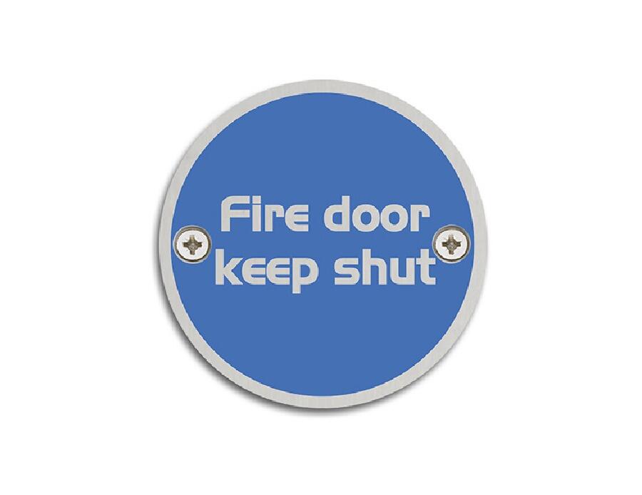 Relcross 4750.10.SS | 76mm Dia. Fire Door Keep Shut Symbol