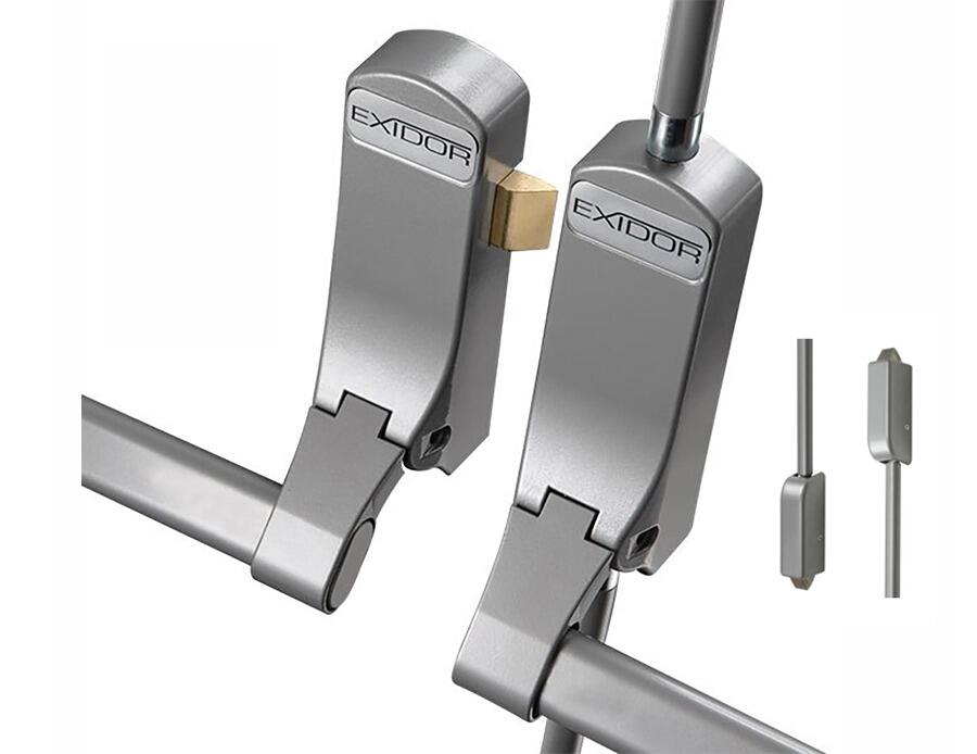 Exidor 317 Silver | Push Bar - Rim Latch & Vertical Bolt incl. Pullman Latches (317)