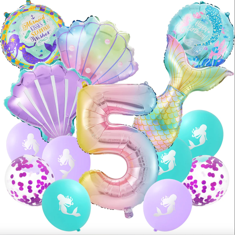 Shell Oil Balloons Ocean Theme Foil Balloons 5-Piece Sea Shell Foil Balloons - 54cm Ocean ...