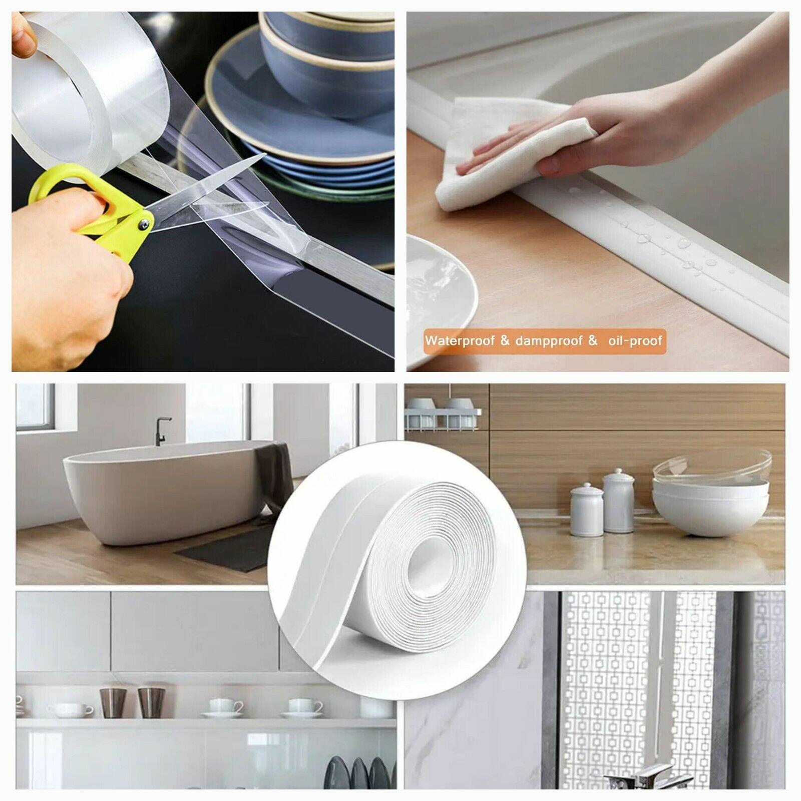 Kitchen Bathroom Self-Adhesive Caulk Strip Sealant Tape Toilet Wall ...