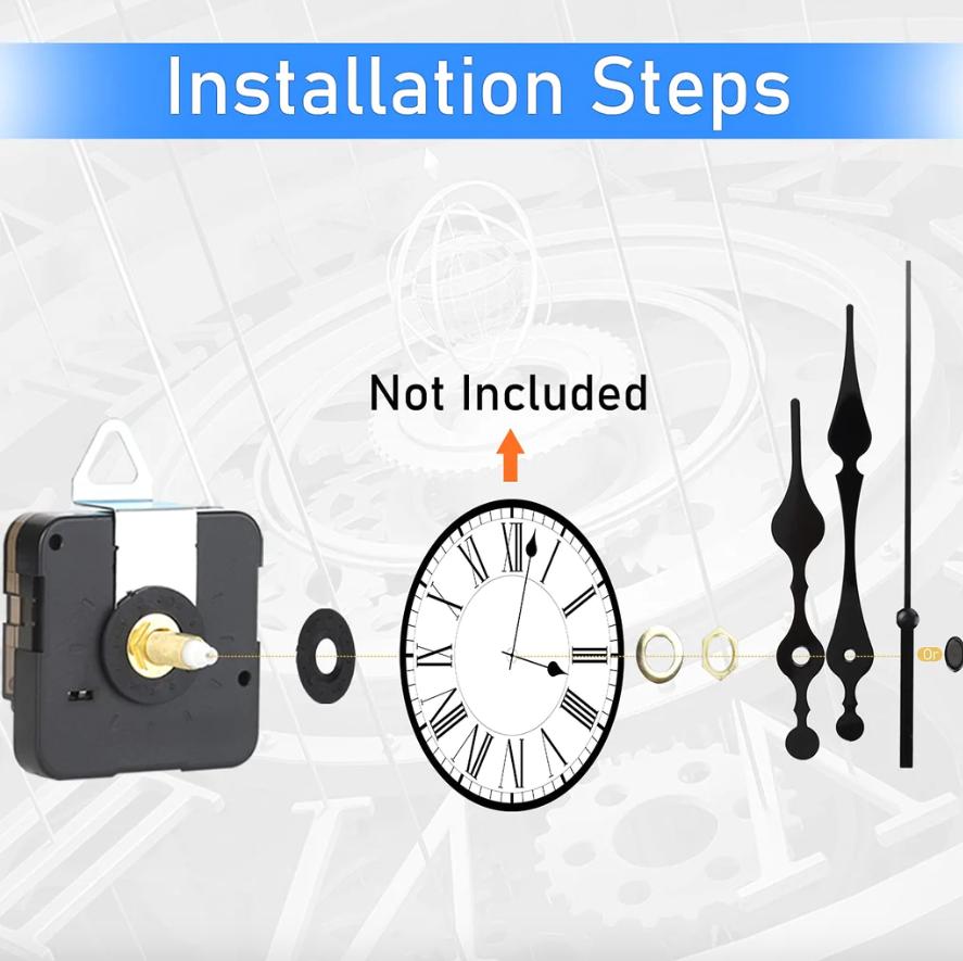 4 pack New Replacement Quartz Clock Movement Mechanism Motor Silver ...