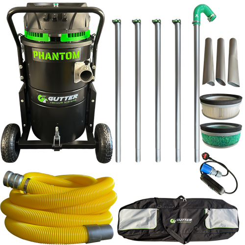 Phantom 3600w Gutter Vacuum System with Lightest Aerospace Aluminium Pole Kit