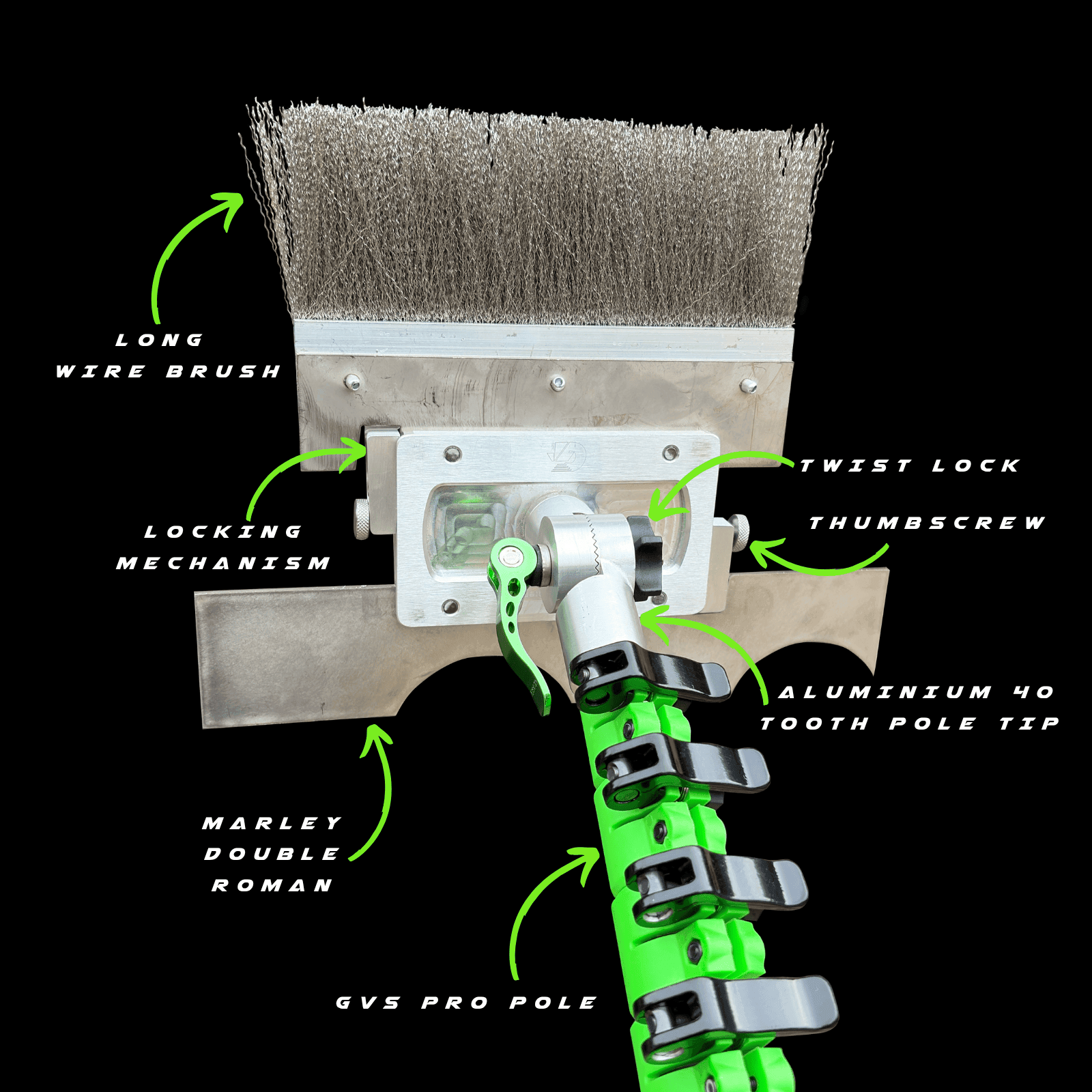 GVS Double Roof Scraper Head - One Blade and One Brush