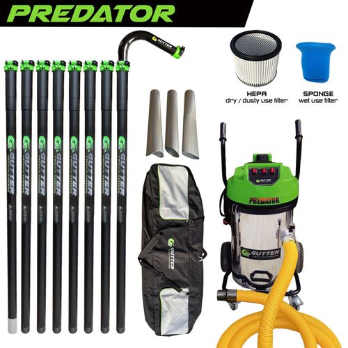 Predator Clamped Carbon Fibre Gutter Vacuum System – Rigid Neck + 10m Hose