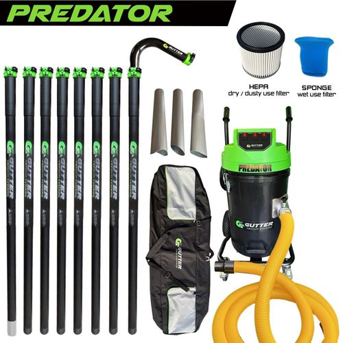 Polypropylene Predator – Clamped Carbon Fibre Gutter Vacuum System – (51mm) Rigid Neck + 10m Hose