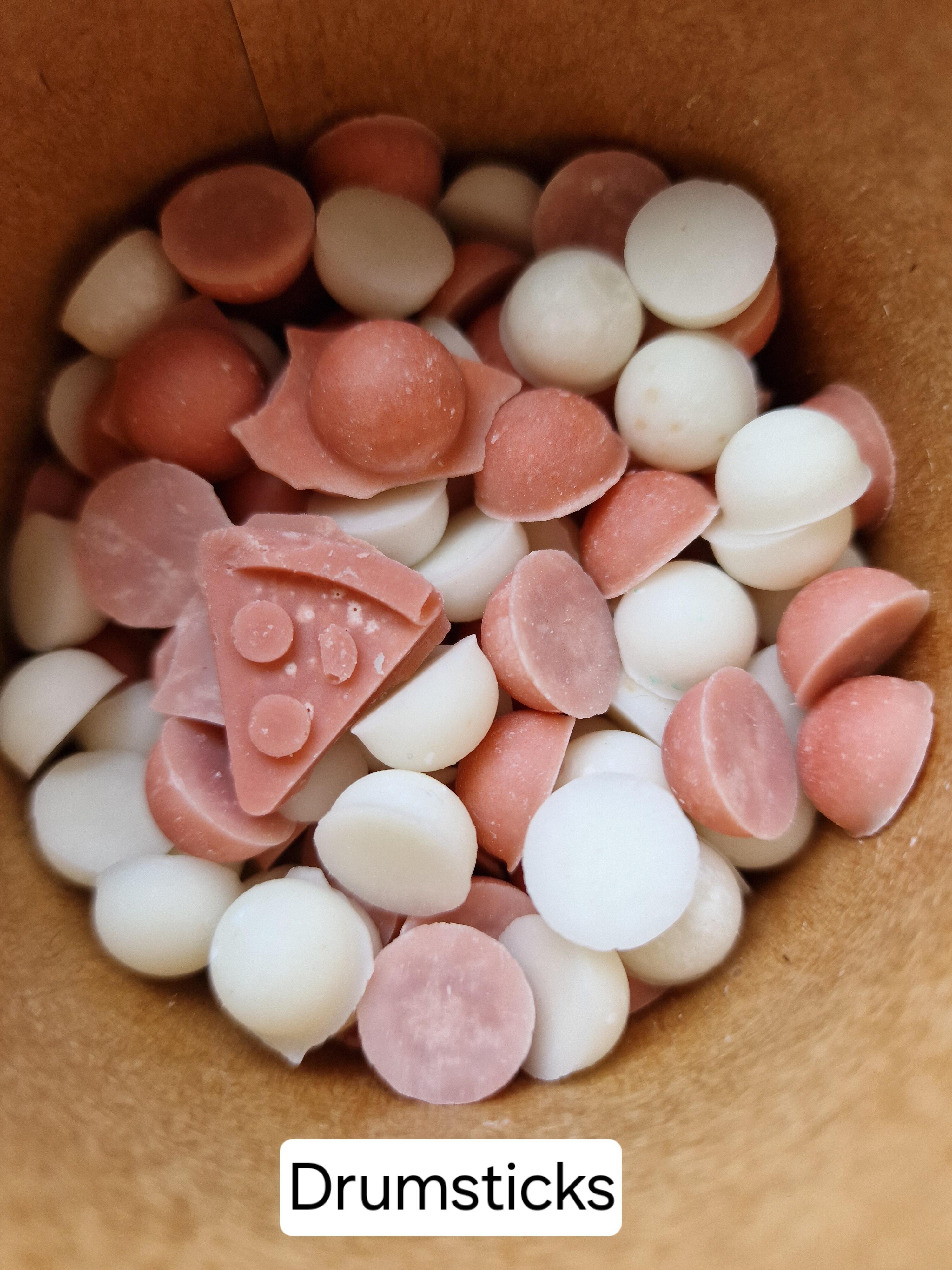 handmade 100g tub Scoopies infused with drumstick fragrance oil