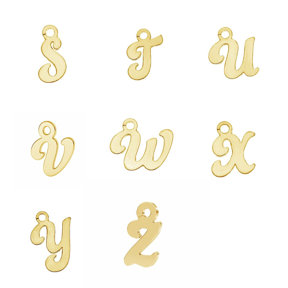 Gold plated initial bracelet I Chain letter bracelet with pearl