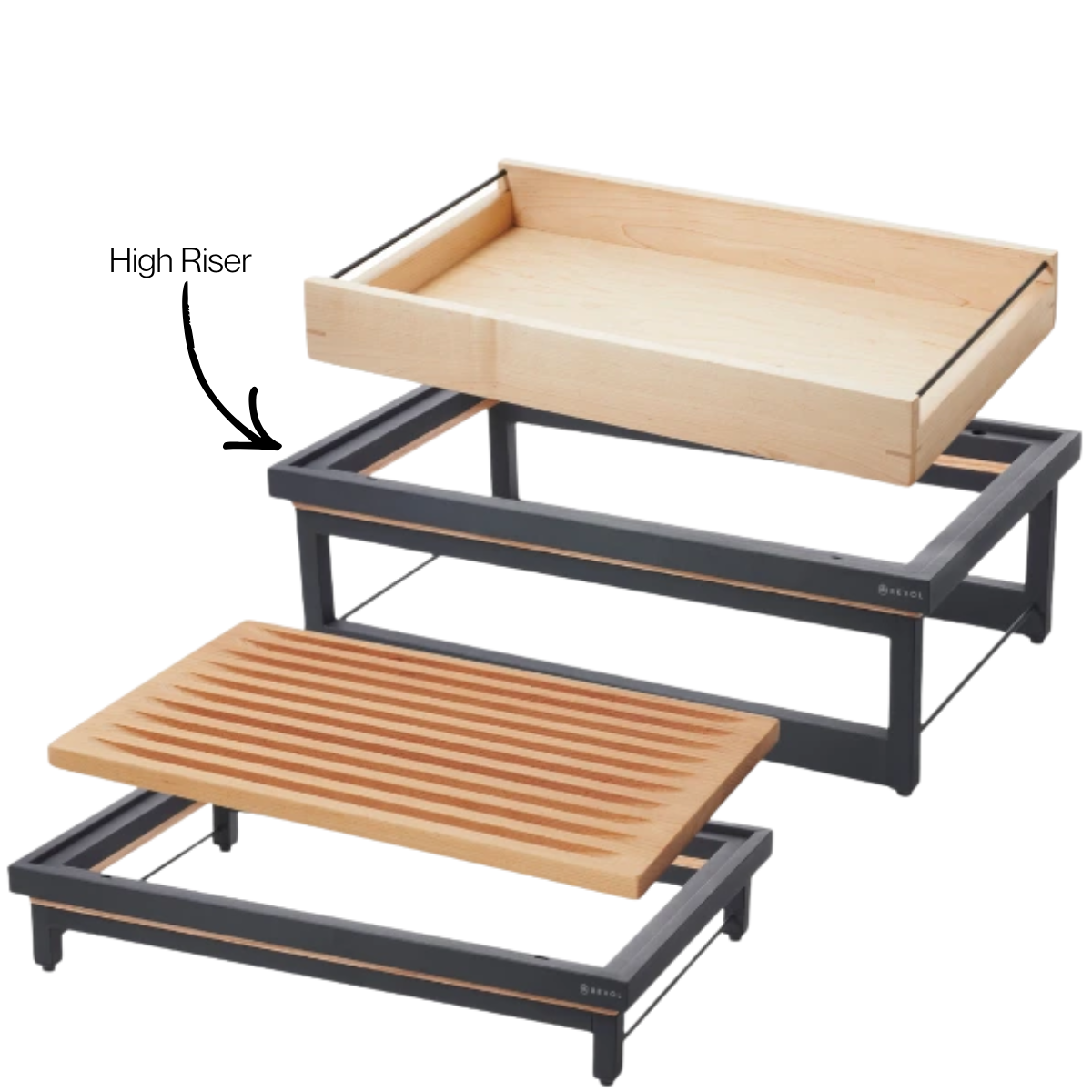 Revol En Scène High Riser Matte Black Metal for Gastronorm 1/1 (Riser only)