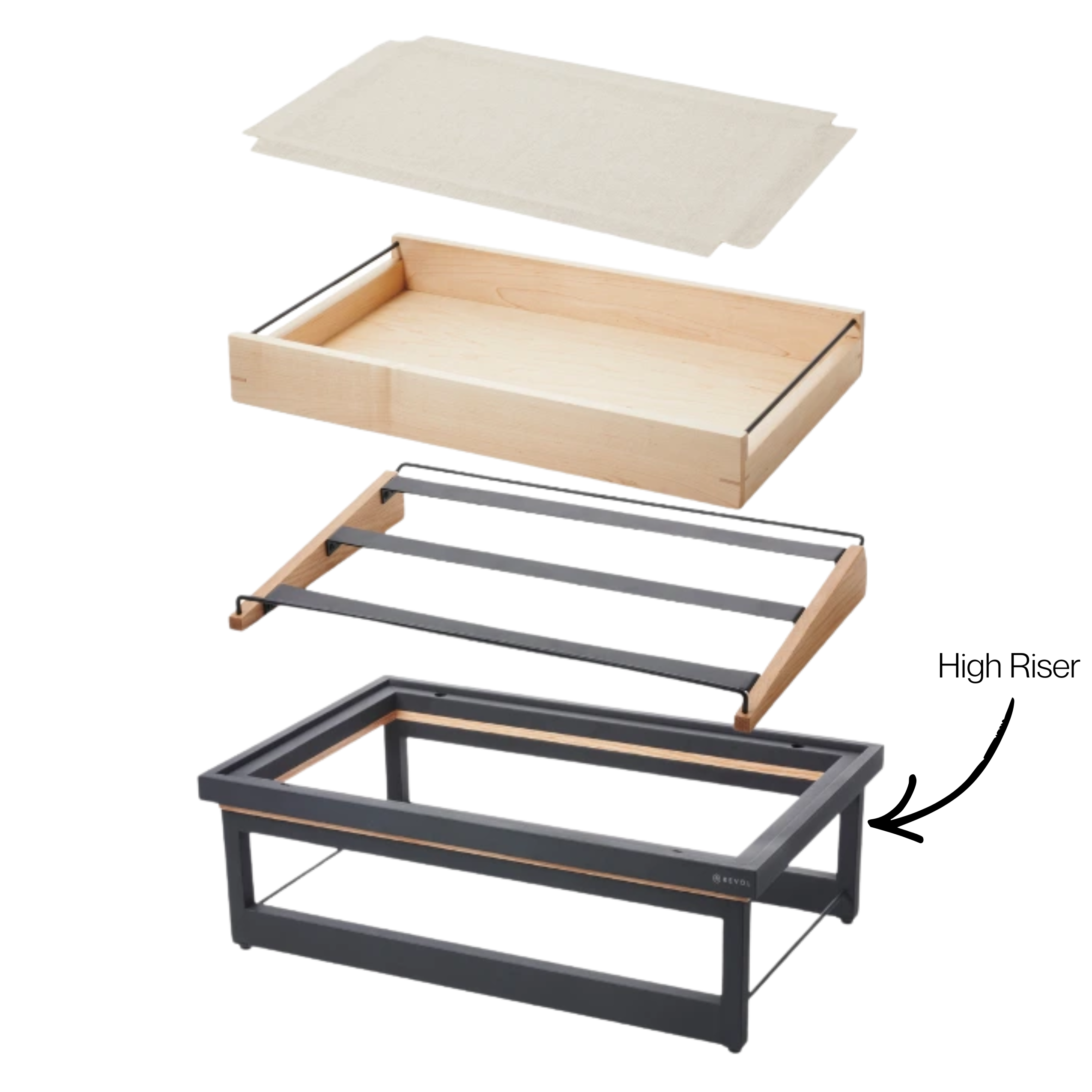 Riser Scene Revol En Scène High Riser Matte Black Metal for Gastronorm 1/1 (Riser only)