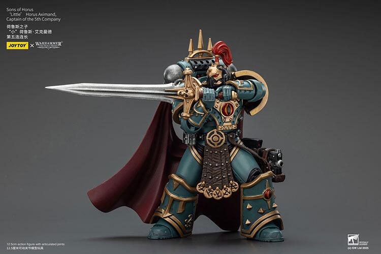 JOYTOY Warhammer 40K – Horus Aximand, Capitán De La 5ª Compañía – Figura De Acción 1/18 Con Armas Y Manos Intercambiables