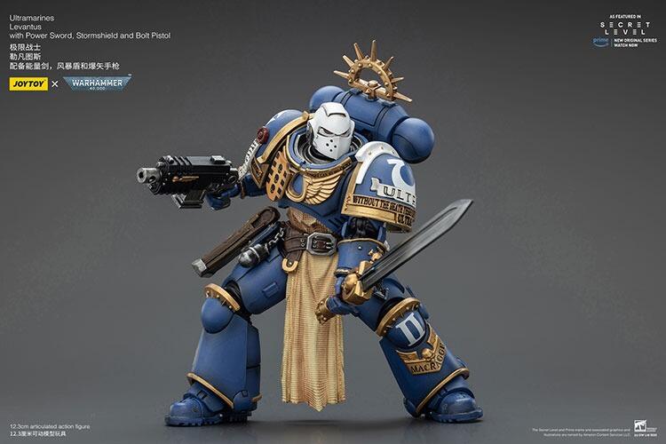 Back view of Levantus with cloak and wargear detail