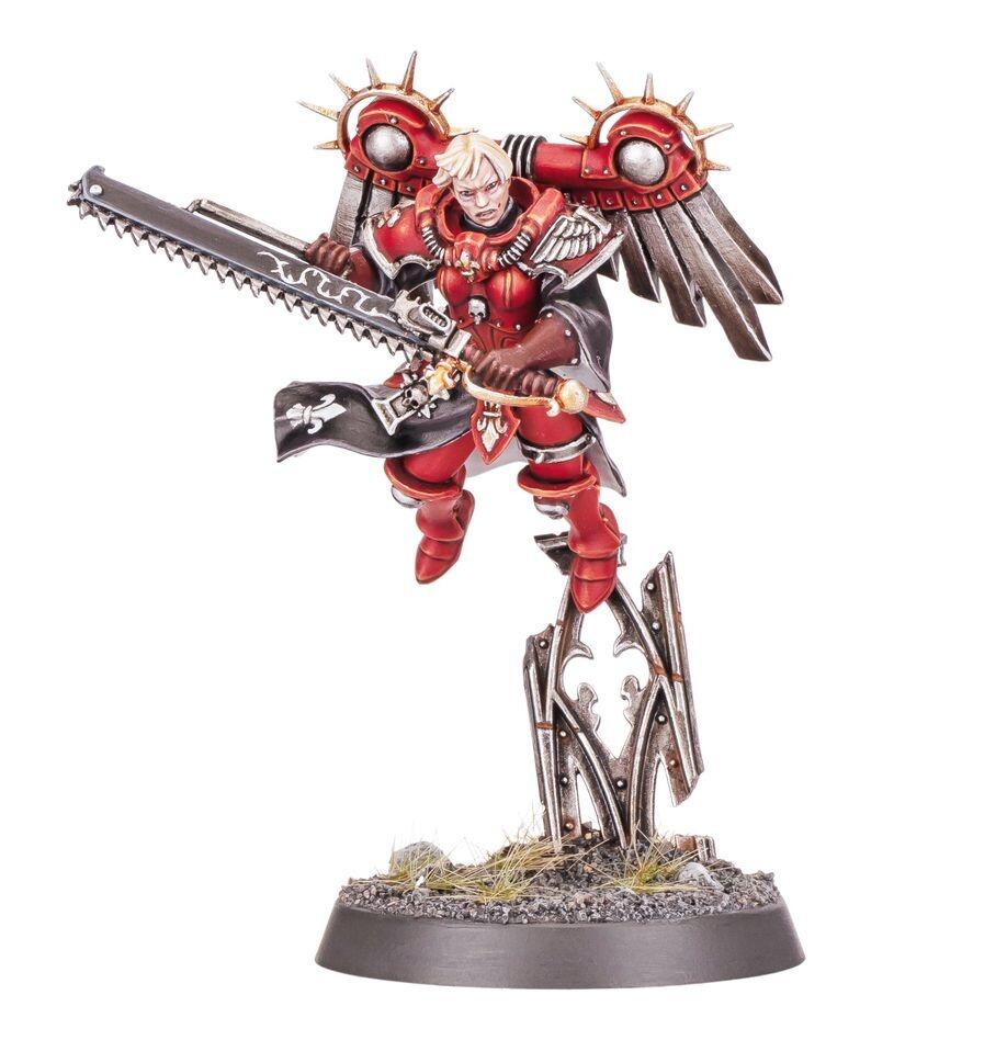 Side view of model showing jetpack and cloak