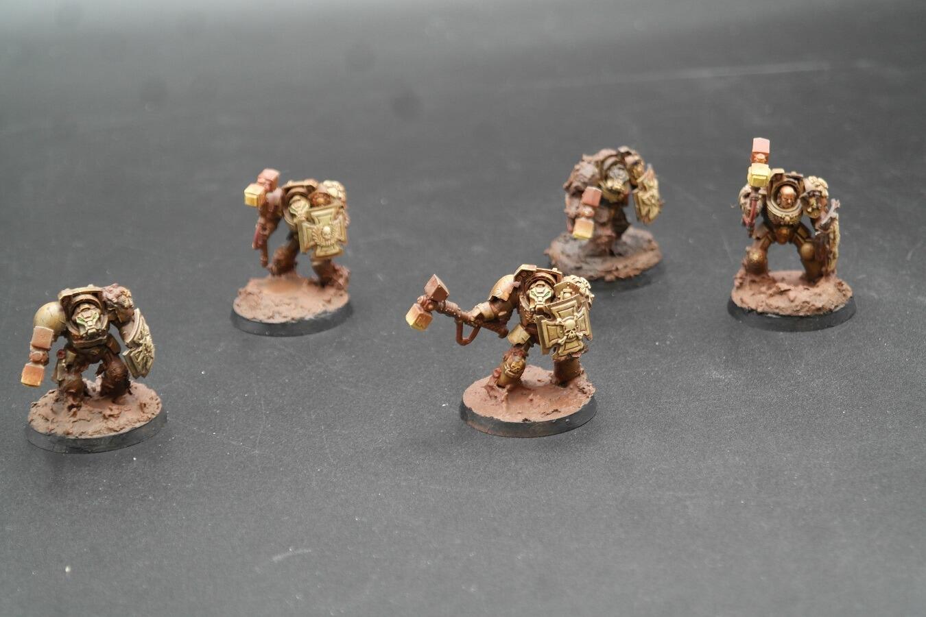 Pre-loved Assault Terminators Space Marines Warhammer 40k fully built old sculpt front view