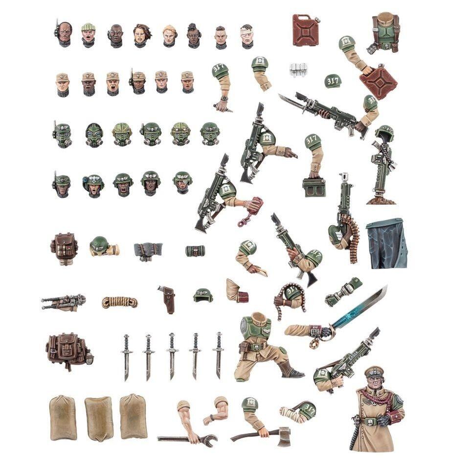 Warhammer 40K Cadian Upgrade Sprues – 25 Custom Heads & Arms