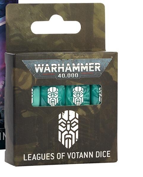 Leagues of Votann 16-dice set with sea-green pearlescent finish