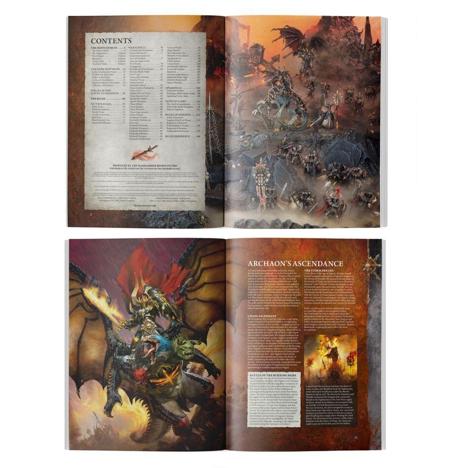 Inside pages showing Chaos artwork and rules