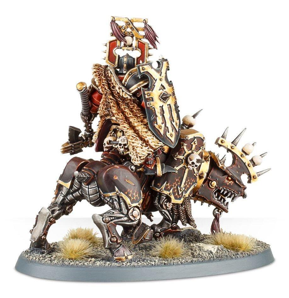 Chaos Lord charging on Juggernaut base