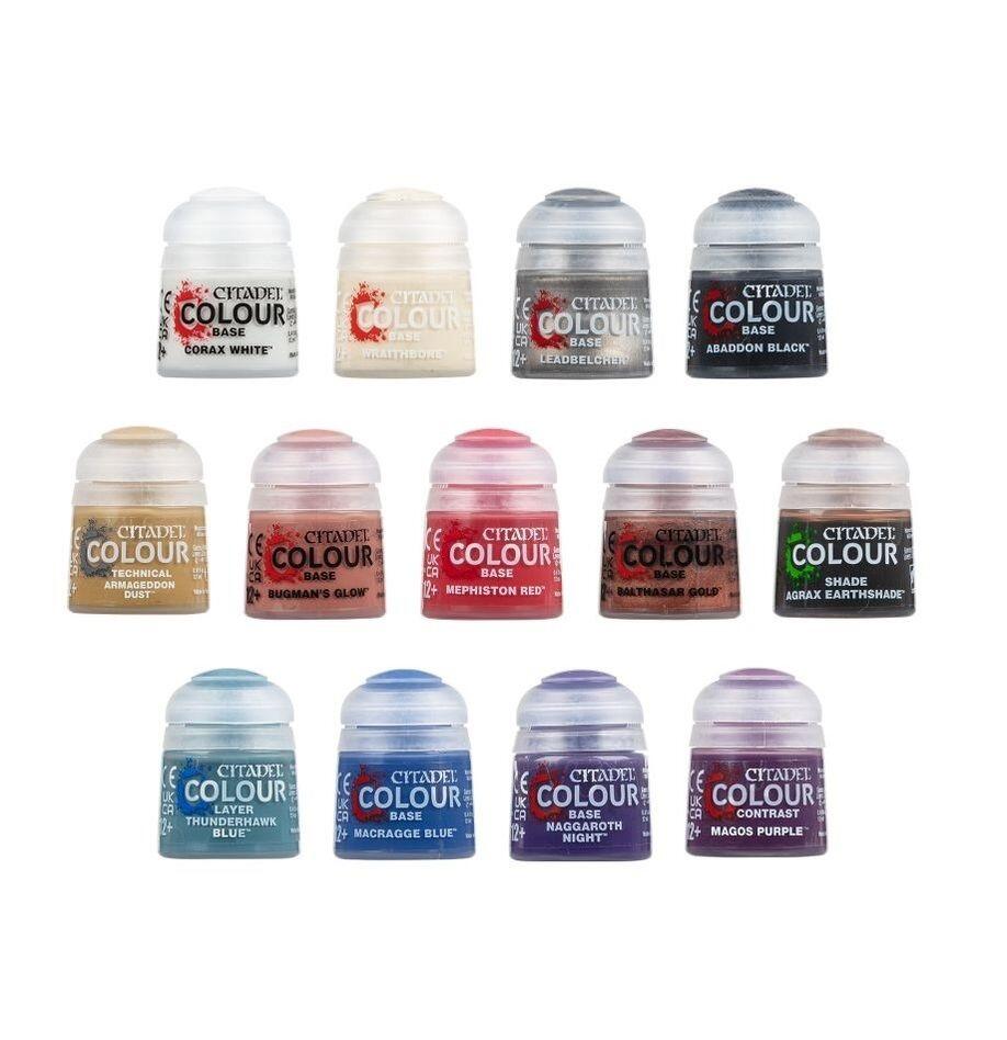 Paints including, Contrast, Shade, Techical, Base, Layer and Dry!