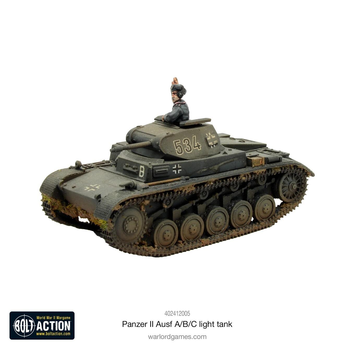 Detailed 28mm German Panzer II Light Tank for Tabletop Wargaming