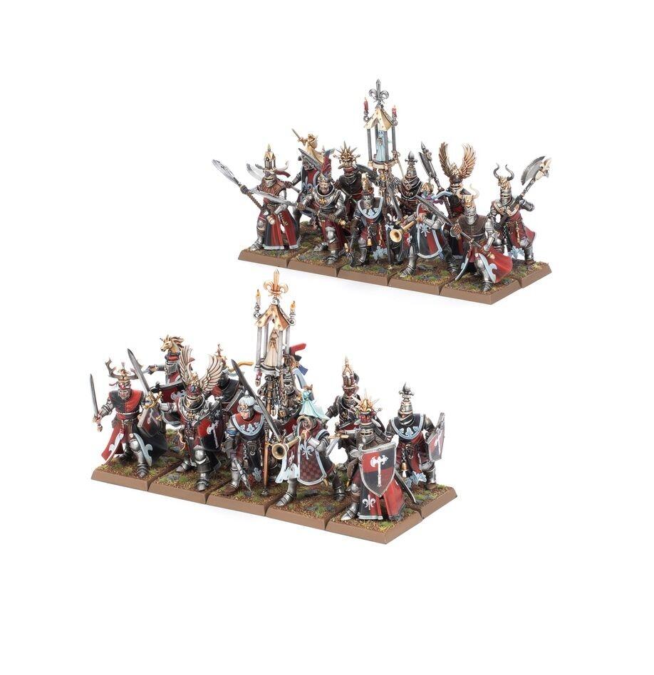 Bretonnia elite infantry unit with full command