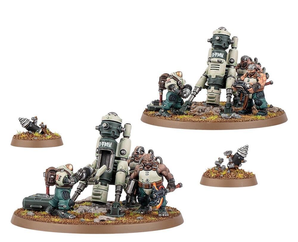 Fully assembled Cthonian Earthshaker crews with barrel weapon options