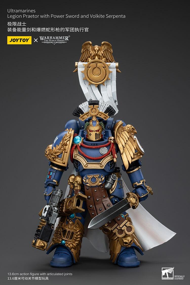 Ultramarines Legion Praetor front view with power sword
