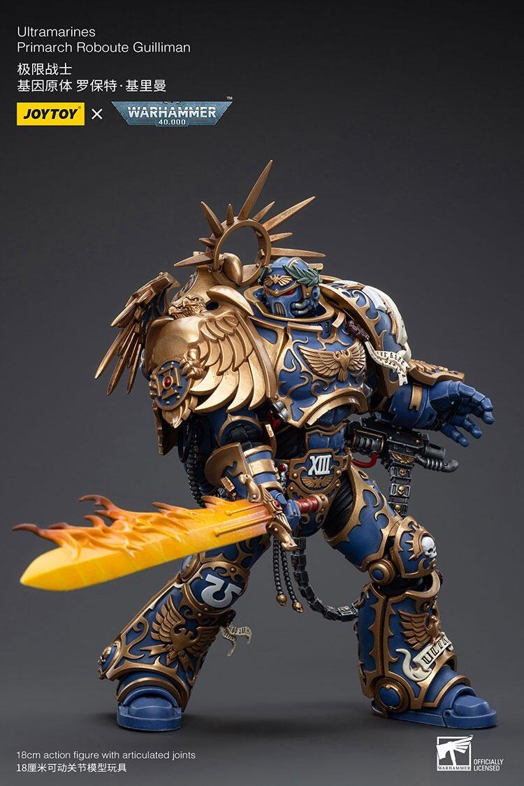 Fully painted Guilliman posed on scenic base