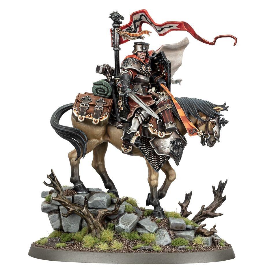 Freeguild Cavalier-Marshal front view with sword drawn