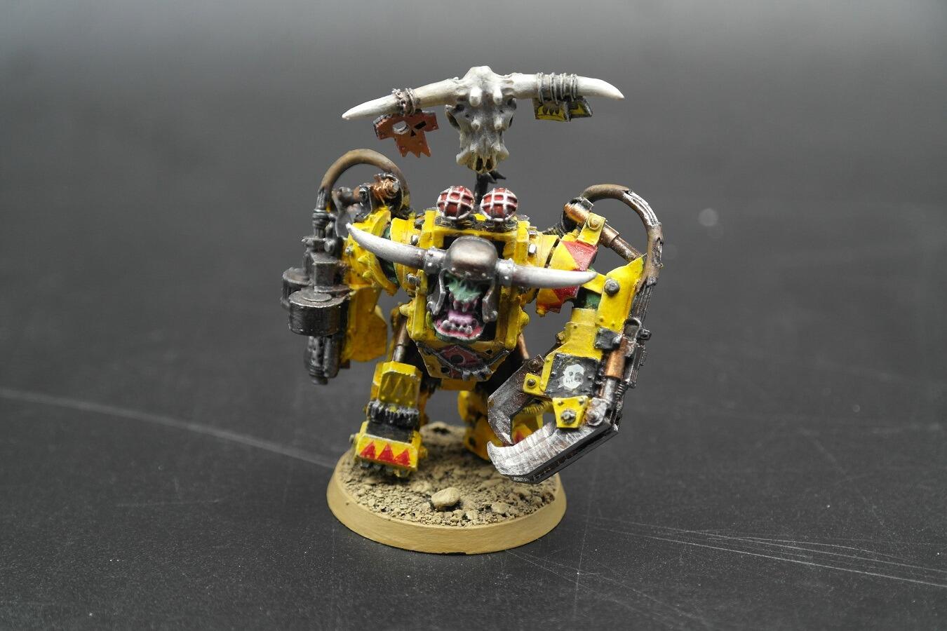 Pre-Loved Kitbashed Warboss in Mega Armour Front View