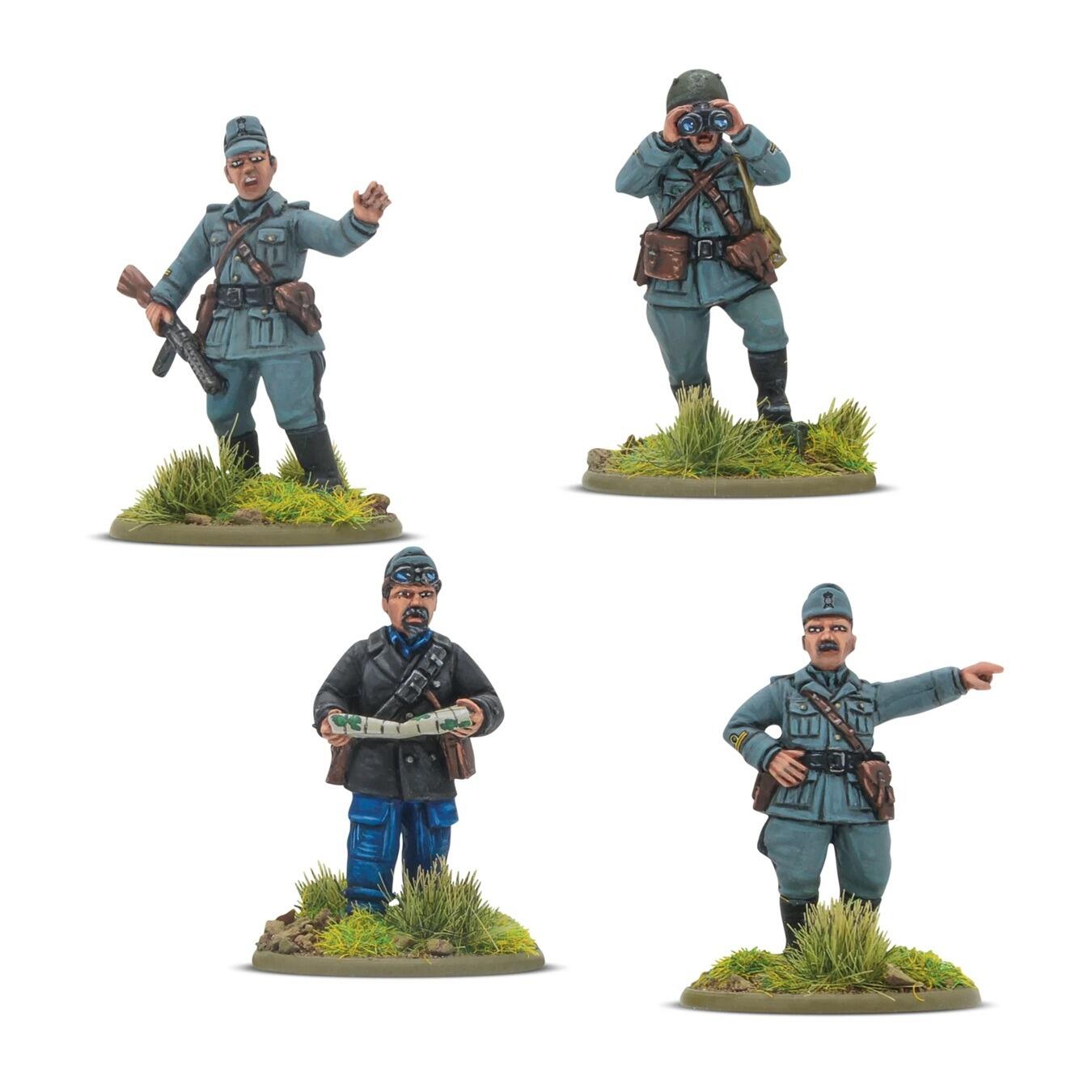 Italian Platoon Commanders Bolt Action miniatures front