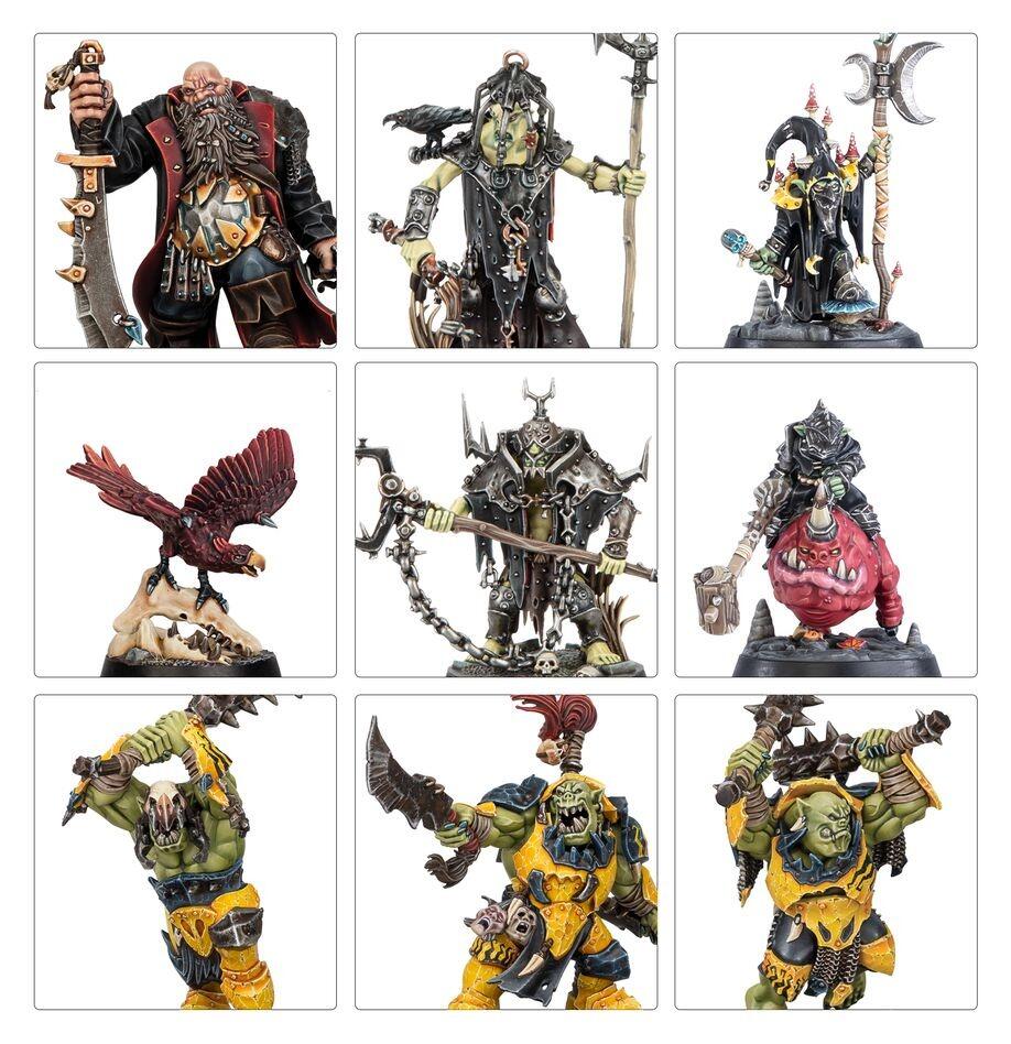 Mixed warband posed together on battlefield