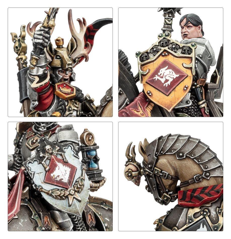 Painted models with banners and shields