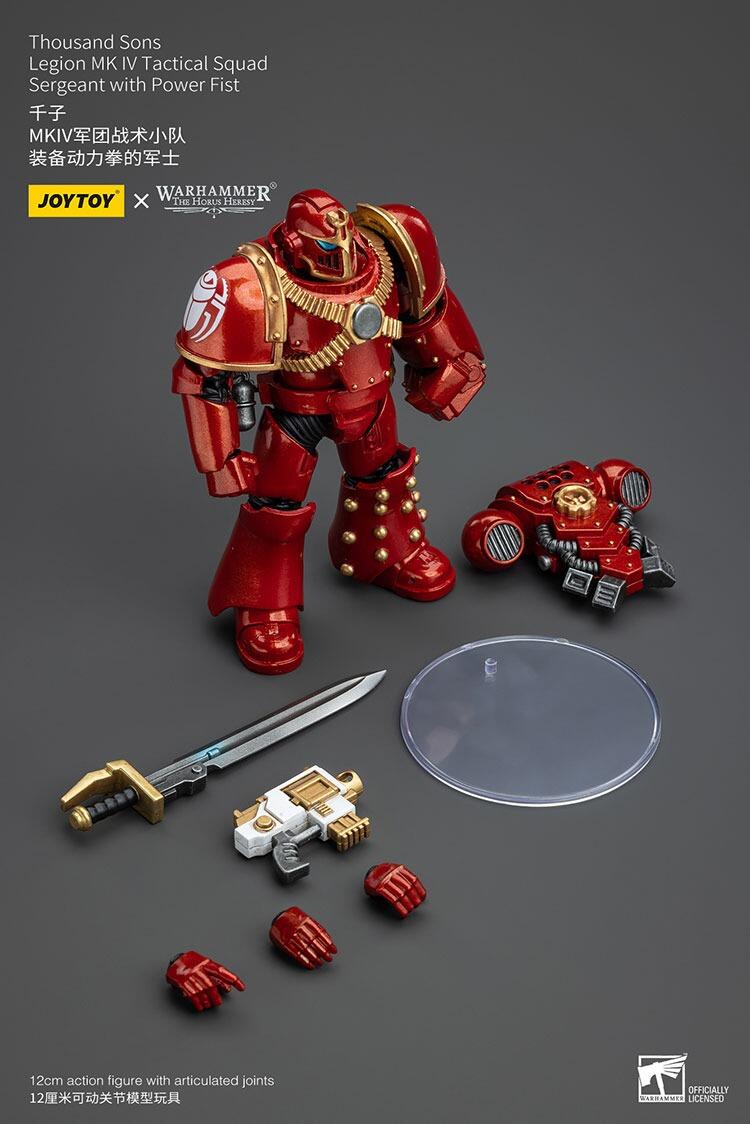 Tactical marines with boltguns in red and gold armour