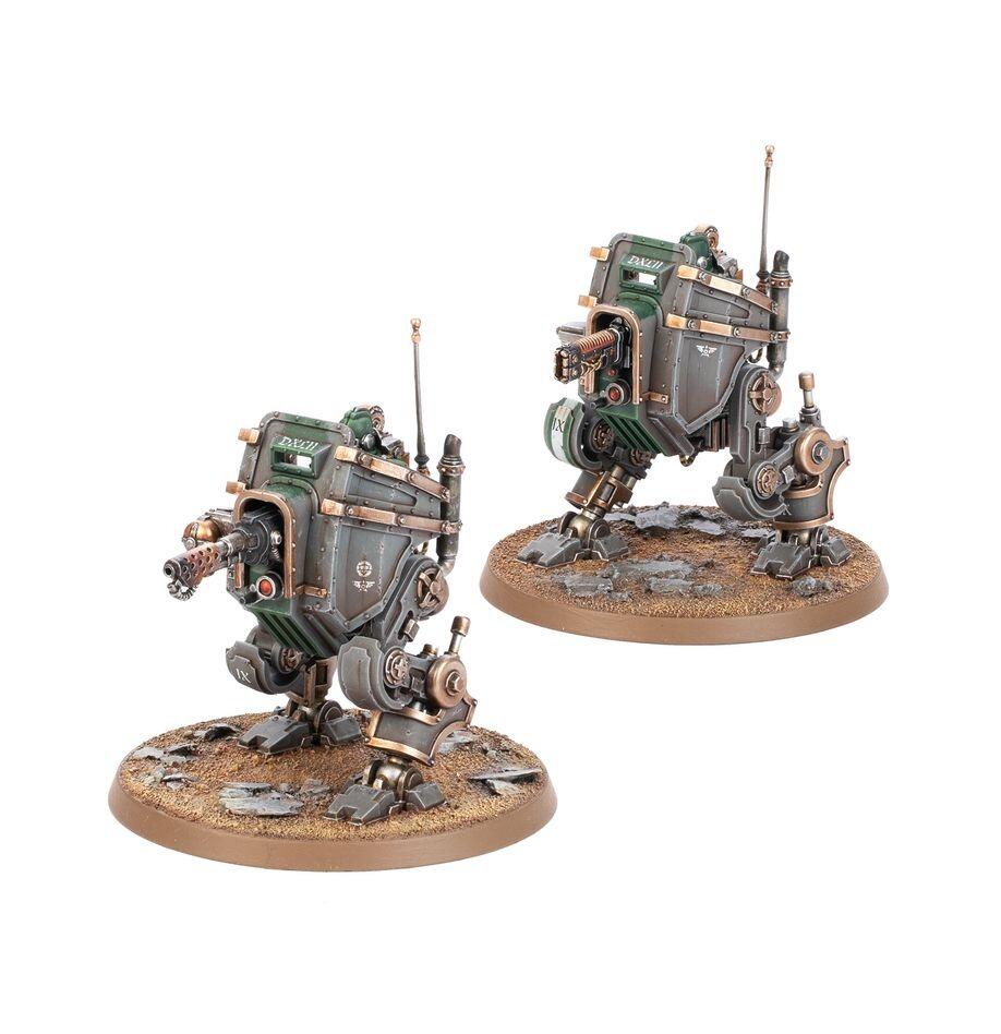 Side view of articulated walker legs and pilot cockpit