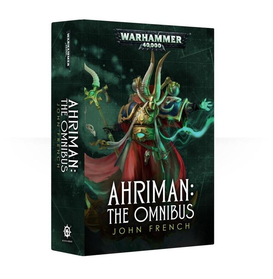 Ahriman: The Omnibus – Warhammer 40K book cover featuring the powerful Chaos Sorcerer Ahriman, available at Warmodels UK with up to 25% off.