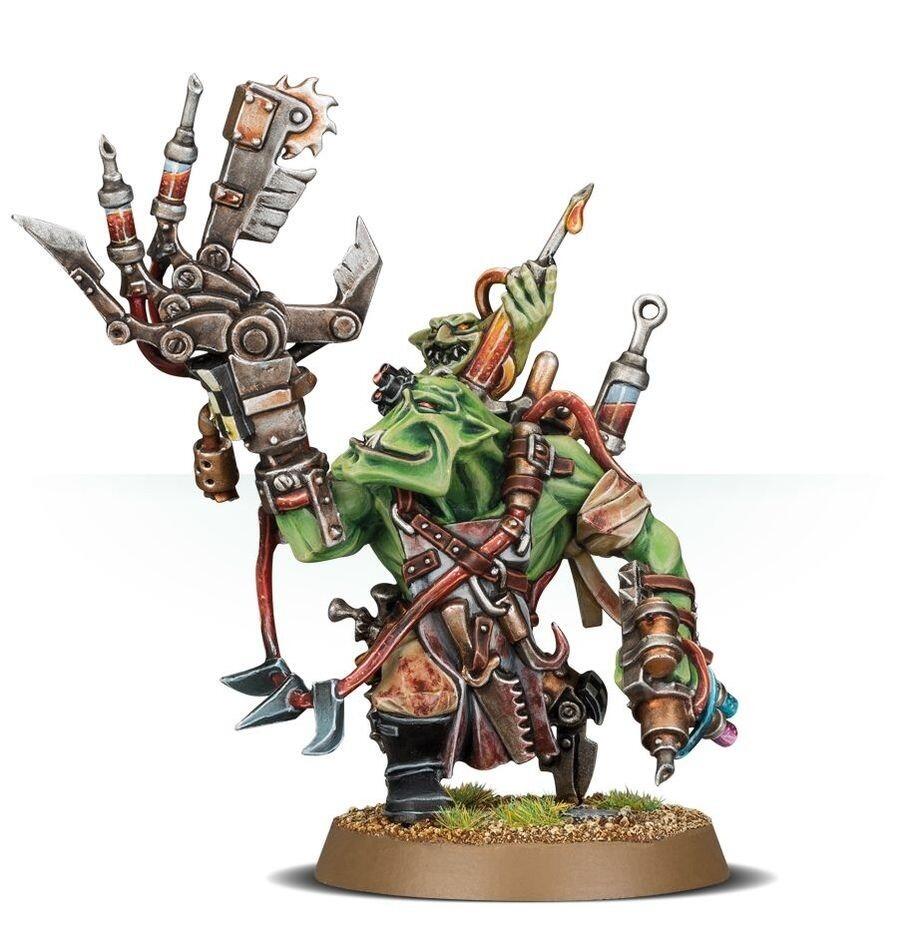 Ork Painboy with surgical tools raised