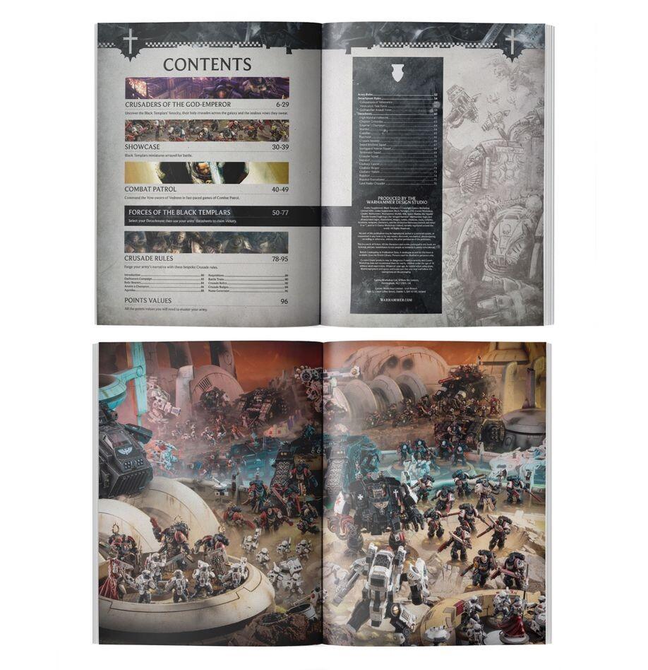 inside spread showing background lore artwork