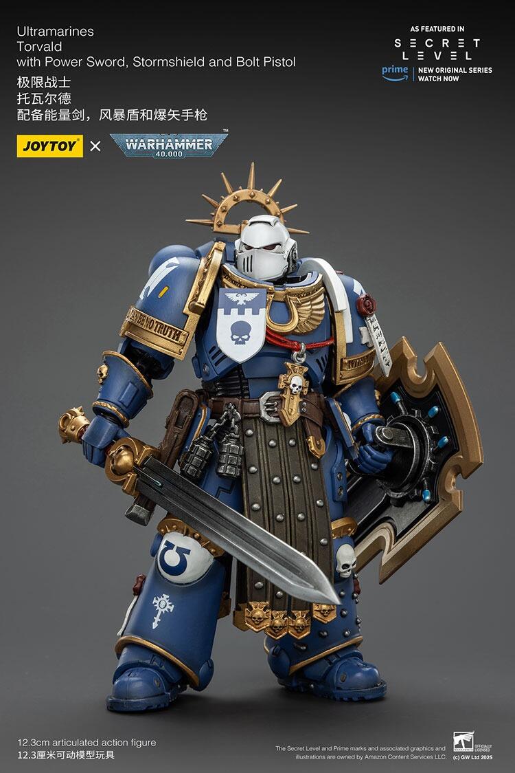 JoyToy Ultramarines Torvald front view with power sword