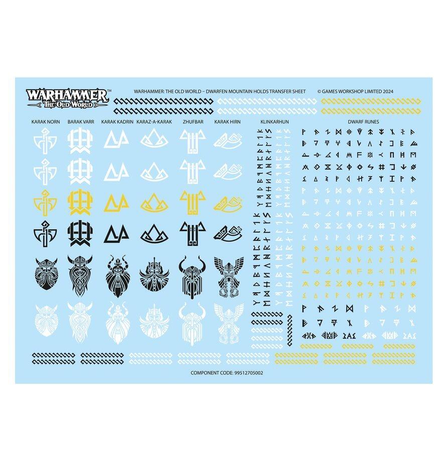Dwarf Quarrellers transfer sheet
