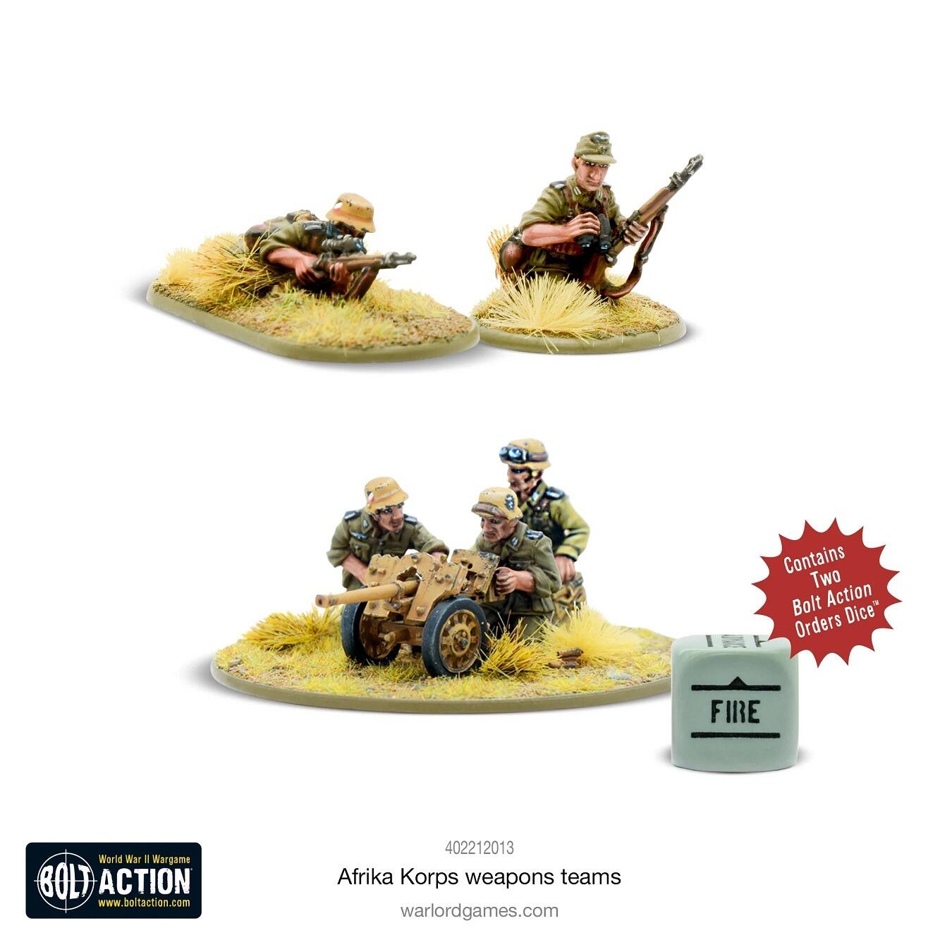 Afrika Korps Weapons Teams painted miniatures