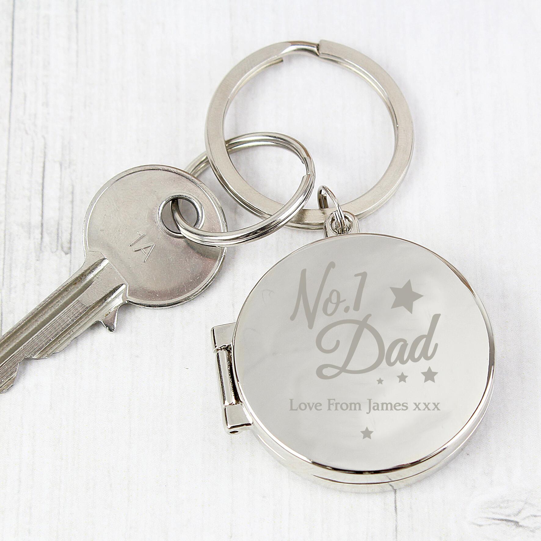 Dad Keyring Personalised No1 Dad Photo Keyring