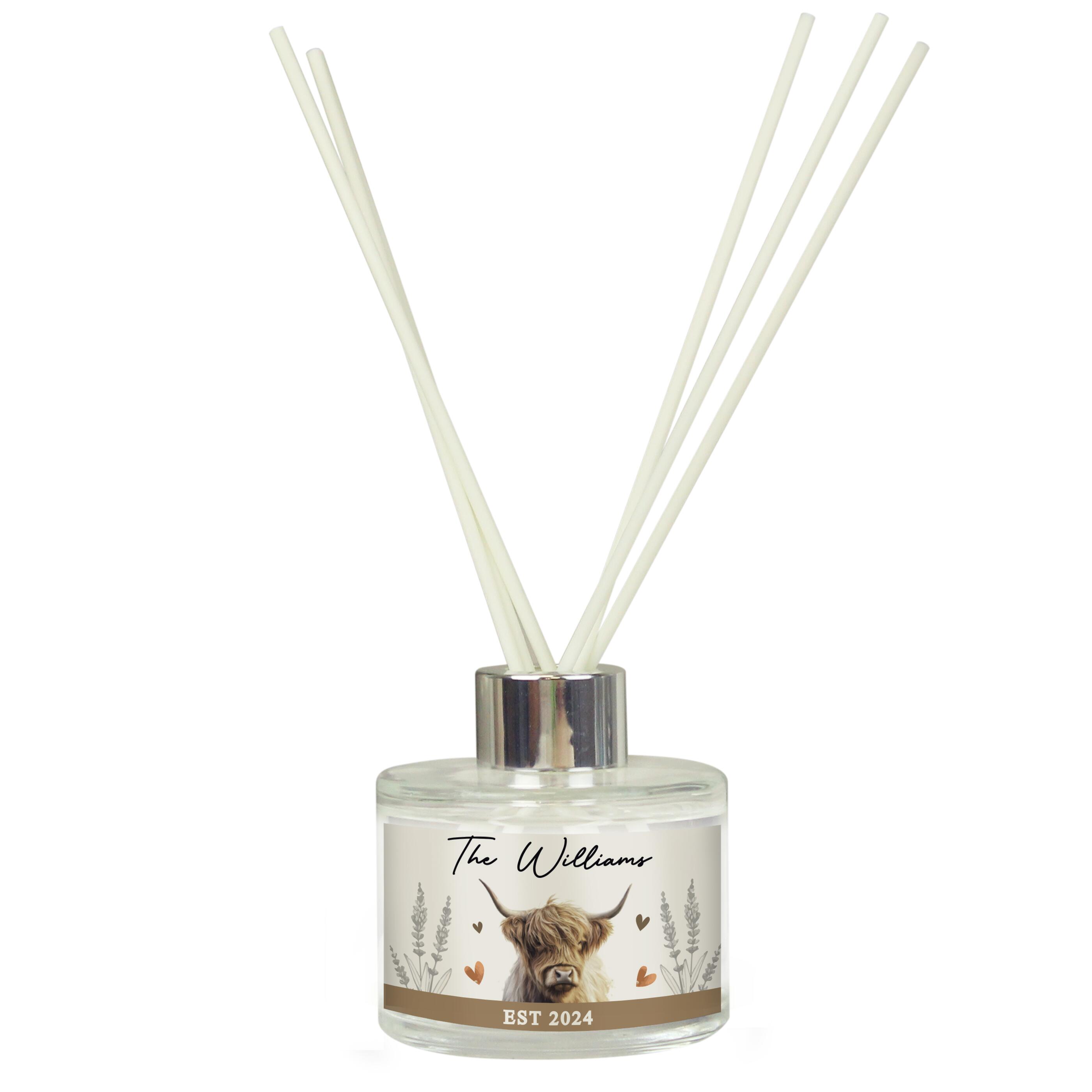 Personalised Highland Cow Reed Diffuser