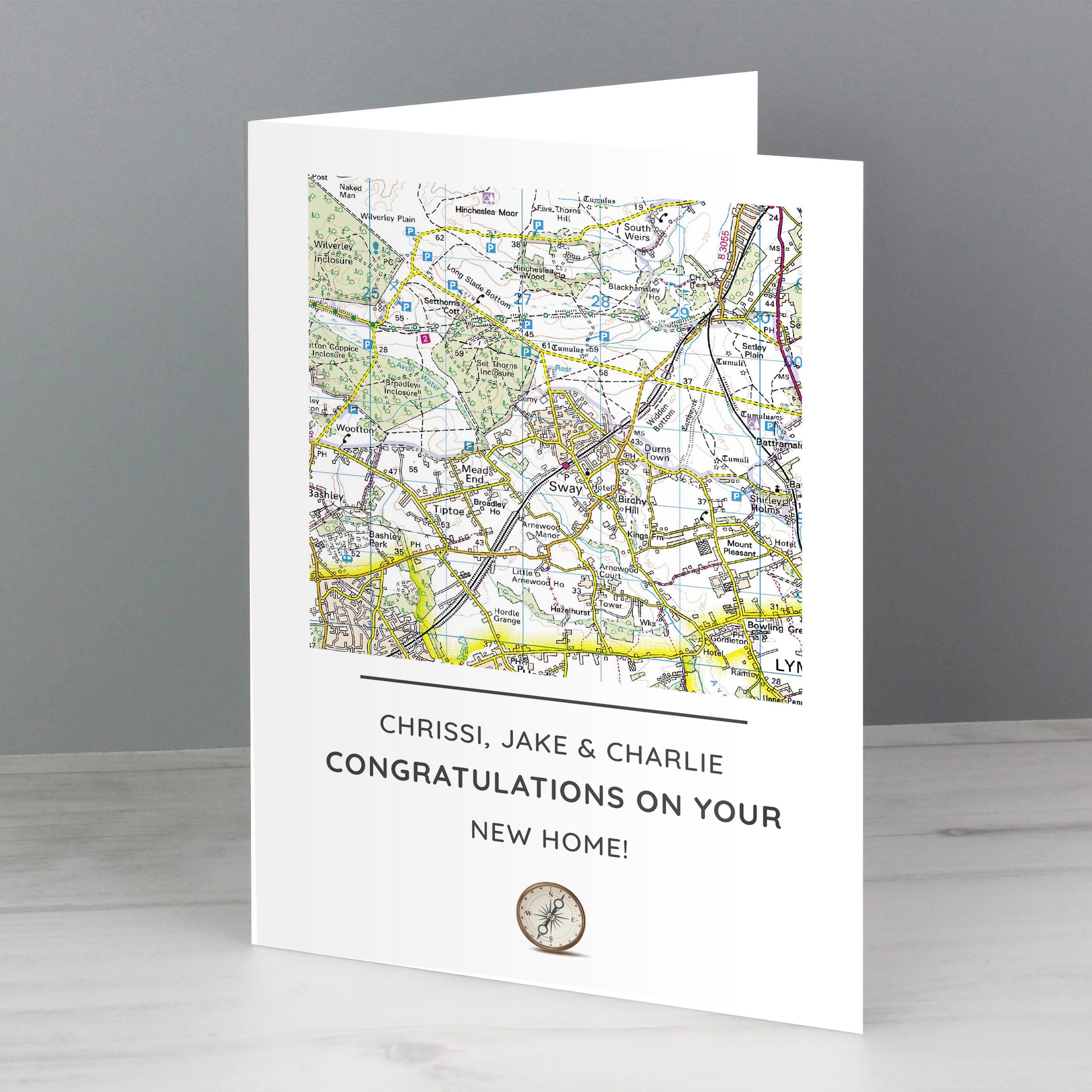 Map Compass Card Personalised Present Day Map Compass Card