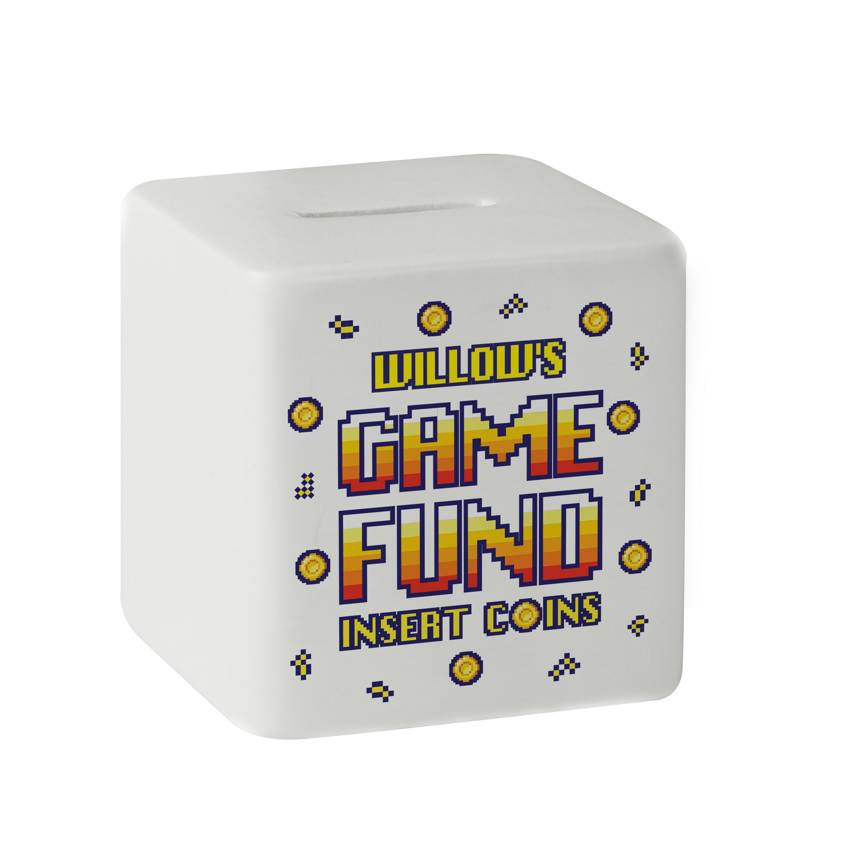 Machine Money Box Square Personalised Gaming Fund Ceramic Square Money Box