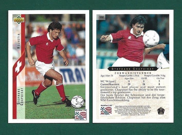 Carte Joueur - Équipe Nationale Suisse 2002 - Stéphane Chapuisat - Collection Football